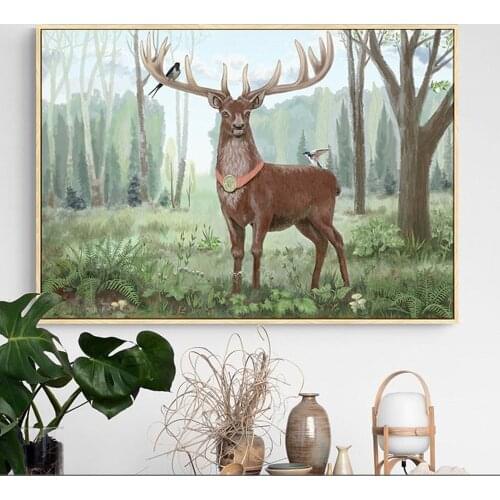 Simple Living Room Decoration Painting Deer Hotel Club Cafe Villa Home Canvas Painting Wall Art Nightmare Before Christmas