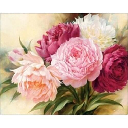Diy Peony Flowers diamond painting embroidery Cross-stitch square drill full rhinestone diamond DP-1481 CX