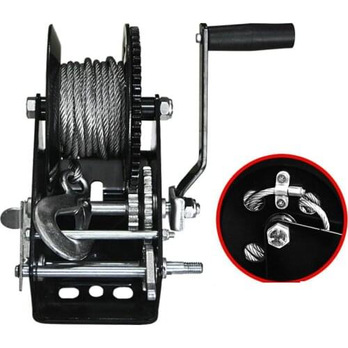 HQ 800-3000LBS Heavy Duty Boat Truck Self Locking Wire Rope Cable Ratcheting Manual Hand Winch