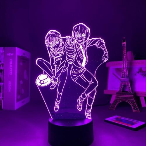 LED Night Light Anime Avatar Bungo Stray Dogs Osamu Dazai Lamp USB Color Changing luminaria for Kids Child Bedroom Decor Lamp