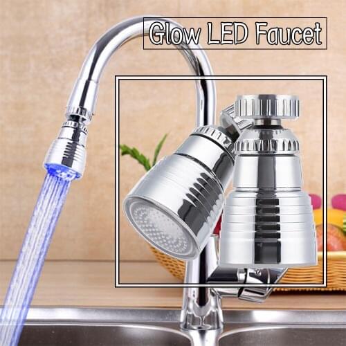 LED Temperature Sensor Light Faucet Colorful LED Sprinkler Kitchen Bathroom Water Saving Faucet Nozzle Shower