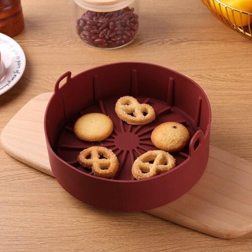 Thick Silicone Grill Pan Air Fryer Frying Accessories Bread Cake Dessert Cookies Fried Chicken Pizza Basket Kitchen Cooking Tool