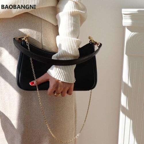 Vintage chains women shoulder bags designer baguettes handbags luxury simply messeger crossbody bag lady small purses female sac
