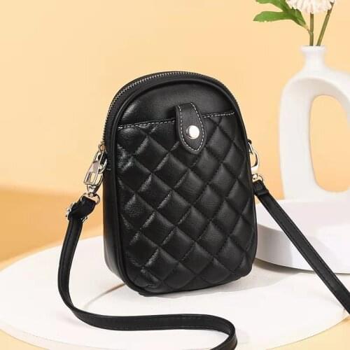 Womens bag new fashion womens bag Korean womens single shoulder bag texture diagonal sidecar linger mobile bag