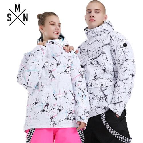 SMN Couple Ski Suit Snowboard Jacket Bibs Pants Winter Waterproof Breathable Warm Men Women Outdoor Wear Snowboard Suit