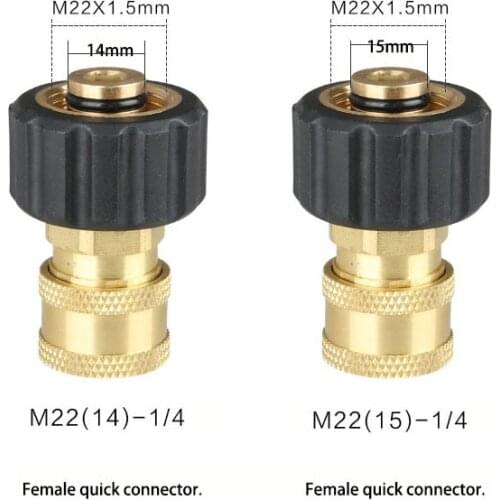 1Pcs For Karcher HD Series 1/4 Quick Connector Water Gun Hose Adapter M22 Inner Ring 14/15mm Pressure Washer Accessories