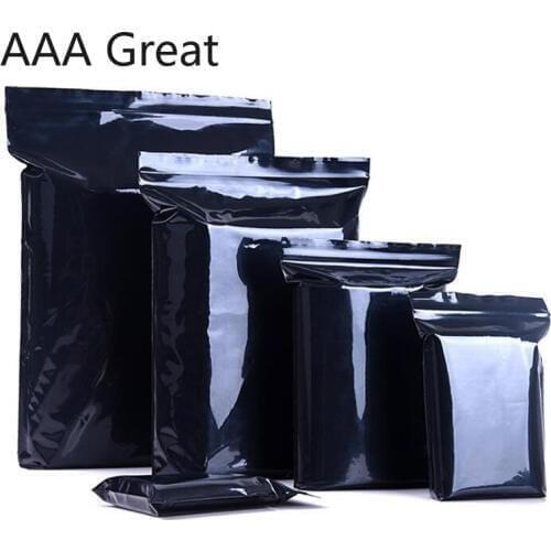 100Pcs/Lot Black Plastic Zip Lock Ziplock Bags Nuts Storage Package Small Jewelry Packaging Reclosable Samples Zip Bags Pouches