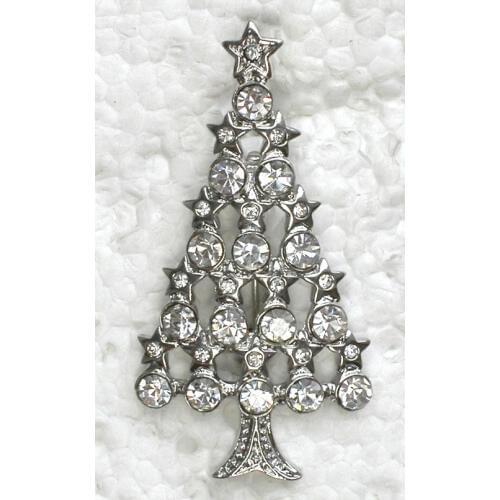 12pcs/lot Wholesale Fashion Brooch Rhinestone Christmas tree Pin brooches Christmas Gift in 10 colors C101256