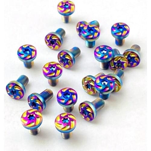 4Pieces New 1911 Grips Patch Screws Stainless Steel Colourful CNC T8 Plum Screw 1911 Roasting Blue Grip Nail