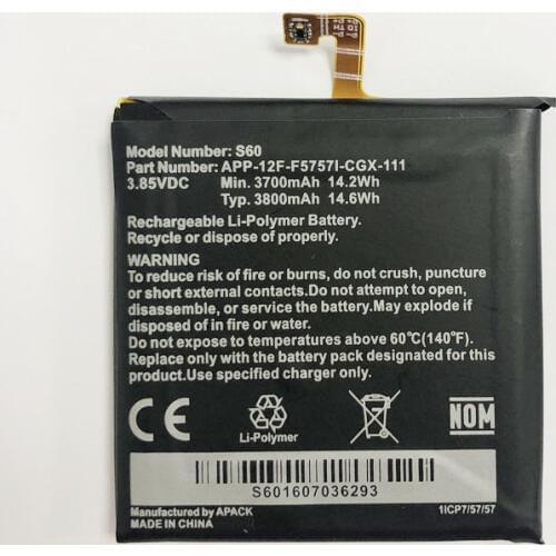 New 3800mAh/14.6Wh 3.8V S60 Replacement Battery for Caterpillar CAT S60 Mobile Phone original
