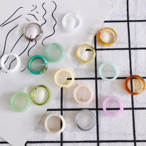 DIY jewelry accessories wholesale resin simple colorful translucent adjustable opening ring finger ring material accessories