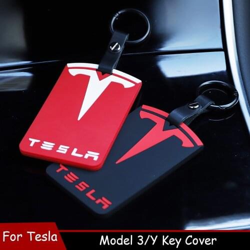 Car Styling Model3 Key Card Case Protector Proximity Card Silicone Cover Key Chain for Tesla Model 3 Three Y Decor Accessories