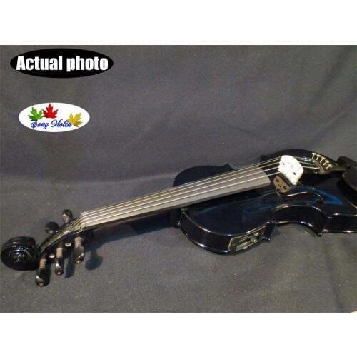 Black colors 5 strings 4/4 electric violin +Acoustic violin #8640