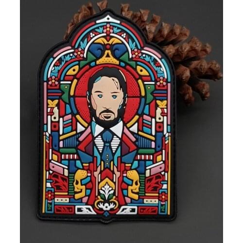 John Wick 3D PVC Colorful PVC Patch Tactical Armband Velcro Military Skull For Clothes Backpack Vest Decoration
