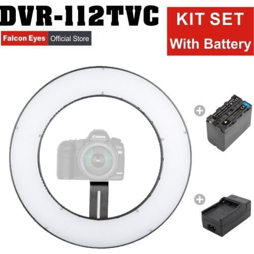 Falcon Eyes 23W 112 Ring LED Panel 3000-5600K Dimmable Photo Video Film Studio Photography Continuous Light DVR-112TVC kit set
