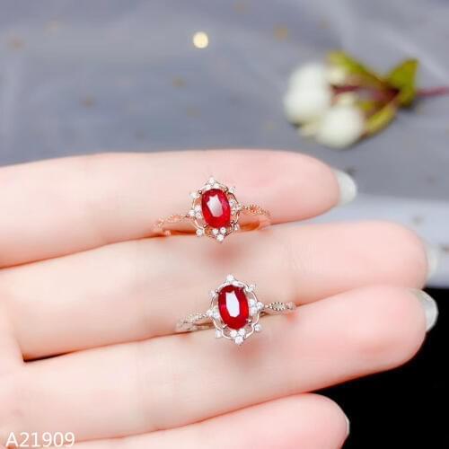 KJJEAXCMY fine jewelry 925 sterling silver inlaid ruby female ring supports detection luxury