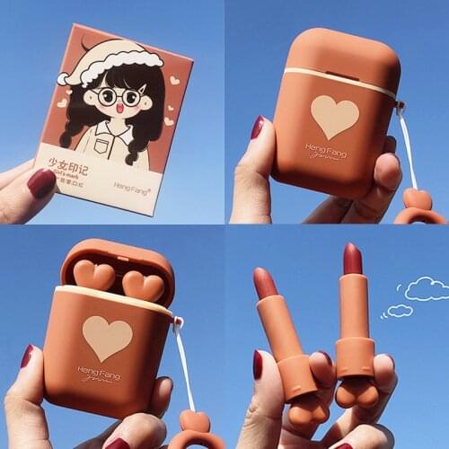 2Pc/Headset Box Matte Long Lasting Lipstick Sexy Delicate Waterproof Lipgloss Moisturizing Rich High Color Makeup Kit for Women