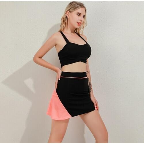 Girls Short Dress High Waist Irregular Tennis Skirt Uniform With Inner Shorts Underpants For Badminton Cheerleader