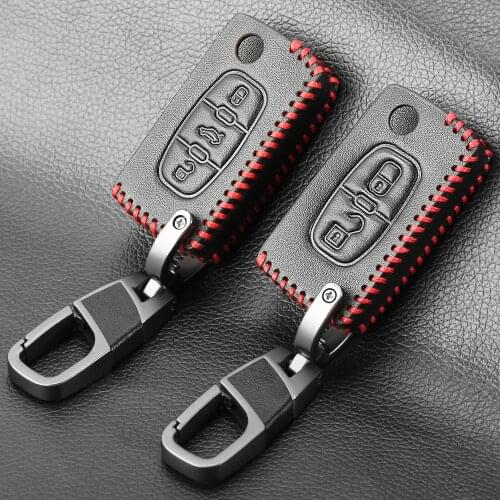 Leather Key Case Fob Remote Cover For Citroen C2 C3 C4 C5 DS3 DS4 Picasso Xsara For Peugeot RCZ 206 308 307 408 3008 5008 Expert