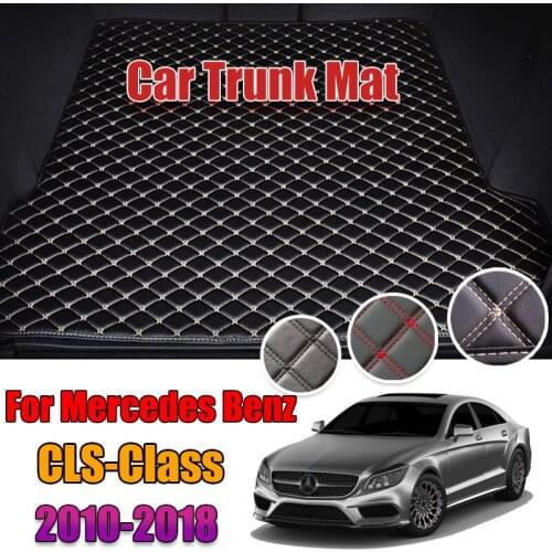 Leather Car Trunk Mat Carpet Tail Benz C218 Cargo Liner For Mercedes Benz CLS Class 2010-2018 Trunk Boot Mat Benz CLS Liner Pad