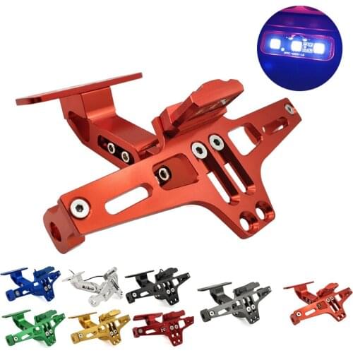 Motorcycle Adjustable Angle License Plate Holder Bracket CNC Aluminum For Kawasaki VERSYS Z 1000 ZX 10 12 6 R Z 650 900 800 250