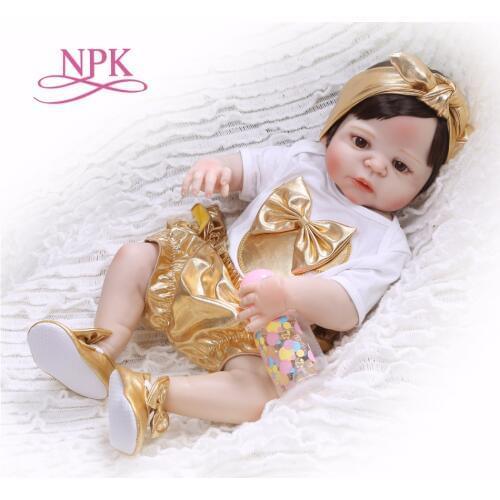 New Arrival 55 Cm Silicone Full Body Reborn Doll Real Life Golden Princess Baby Doll Gift for Kid Xmas Gift