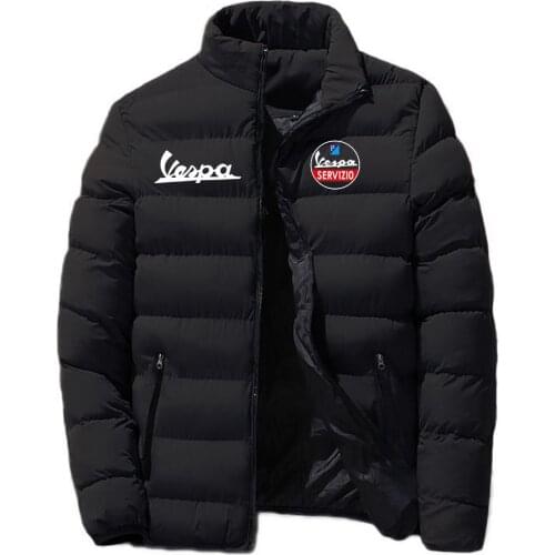 Vespa Logo 2021 Printing Mens Spring And Autumn Popular Padded College Zipper Jackets Motorcycle Print Hip Hop Coats Tops
