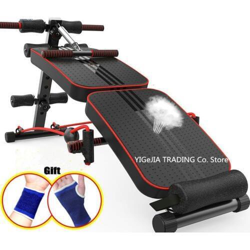 Multifunctional Abdominal Muscle Board with Spring Booster, Foldable Sit-ups Board Fitness Equipment can do Push-ups