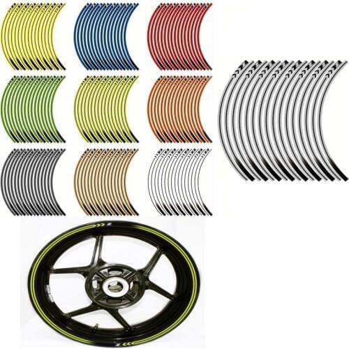 Motorcycle Wheel Decals Stickers Set Rim Stripes Laminated For Kawasaki Z125 Z250 Z300 Z650 Z750 Z800 Z900 Z1000