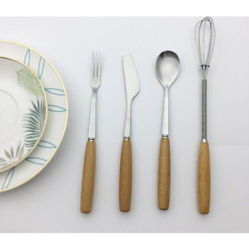 Nordic Household Breakfast Scoop Butter Knife Food Fork Egg Mixing Stirring Tableware Stainless Steel Kitchen Tools 4pcs/set