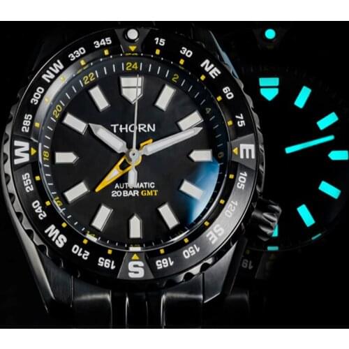 Official Shop Re-engraves land Overlord Diving Watch Sapphire Crystal Glass Two Place Time Recording Automatic Machine Watch