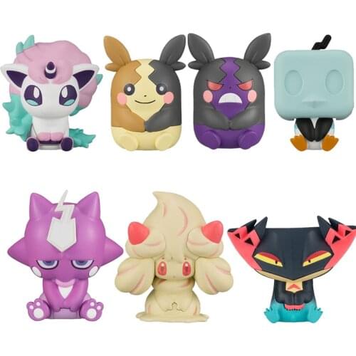 Bandai Genuine Pokemon Anime Q Cute Clip Series Ornaments Doll 5 Ponyta Morpeko Alcremie Dragapult Action Figure Gacha Toys