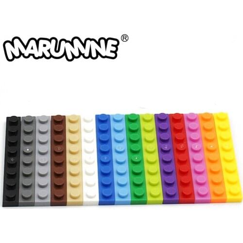 Marumine 1x8 Dots Baseplate 3460 Classic Block MOC Building Bricks Parts Your Own Toy Set for Kids Compatible All Major Brands