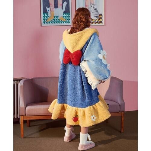 Пижама Sleep Tops Pijamas Sleepwear Dress Women Cartoon Pyjama Femme Peignoir Bathrobe Mujer Albornoz Mujer Dropshipping Winter