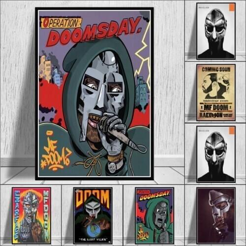 Poster Prints Madvillain MF Doom Madlib Hip Hop Rap Music Album Star Art Canvas Painting Wall Pictures Home Decor quadro cuadros