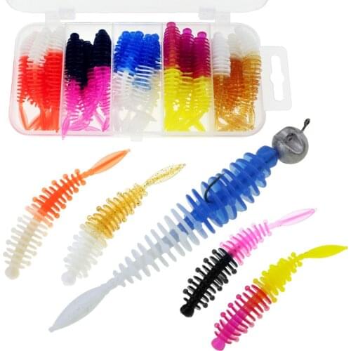 30pcs/box 1.3g 5.7cm Fishing Soft Lure Jigging Wobblers Fishing Bait shad soft bait Aritificial Silicone Lures Bass Fishing