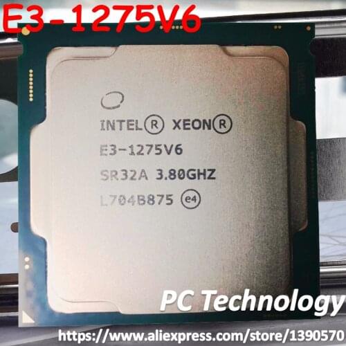 E3-1275V6 Original Intel Xeon E3 1275V6 CPU 3.80GHZ Quad-Core 8MB E3-1275 V6 processor LGA1151 E3 1275 V6 free shipping