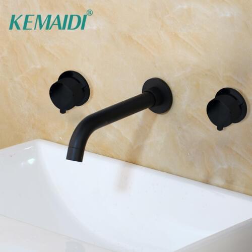 KEMAIDI Black Spout 3 Sets Of Bathtub Faucet Tap Bathroom Faucet Shower Faucet Hand Spray Hot And Cold Water