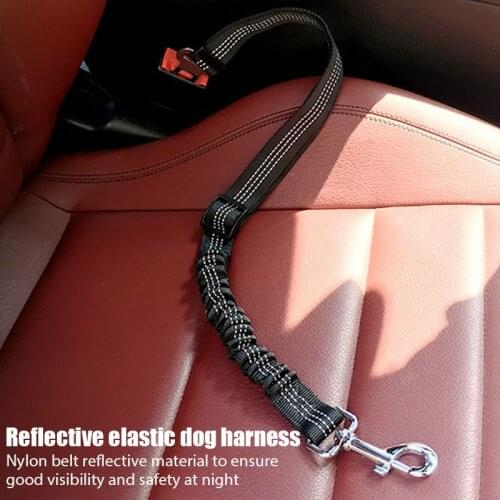 Dog Leash Supplies Reflective Nylon Retractable Elastic Dog Seat Belt Puppy Vehicle Car Safety Lever Auto Traction Rope Leash