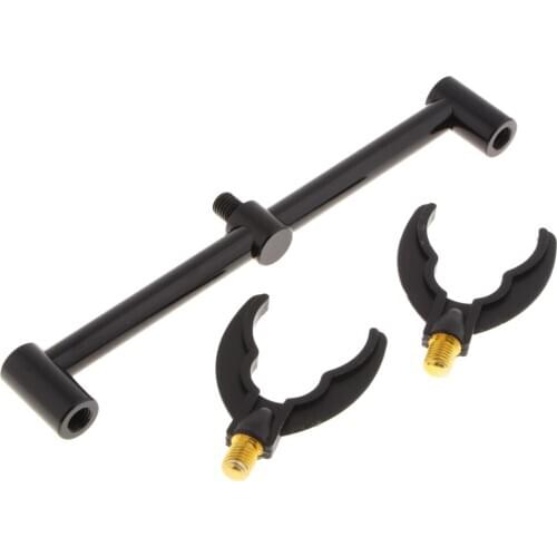 2 Rods U Shaped Fishing Rod Gripper Bracket with Aluminium Buzz Bars Fits All Rods