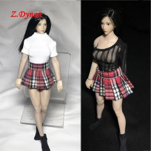 In Stock 1/12 scale female action figures Pleated Dress shirt for TBLeague dolls