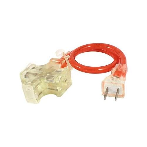 US Plug AC 125V 15A AU US Socket 3 Outlet Power Adapter Cable 45cm Red