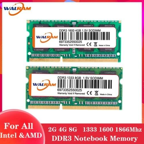 WALRAM DDR2 DDR3 2GB 4GB 8GB Memoria ram Laptop 1333MHz 1600MHz 1866MHz Laptop memory notebook RAM Intel and AMD