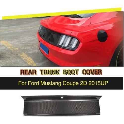 Carbon Fiber Car Rear Trunk Spoiler Cover Trim for Ford Mustang Base Coupe 2015 2016