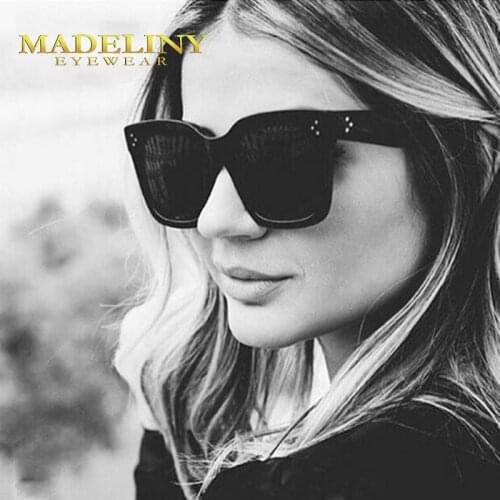 MADELINY Fashion Sunglasses Women Vintage Brand Design Square Luxury Sun Glasses Big Frame Shades Eyewear Oculos UV400 MA033