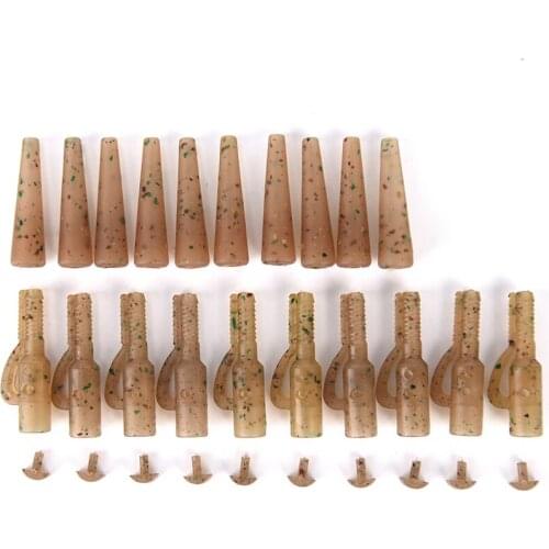 10sets Safety Lead Clips Set Clips Swivel Snap Connector Carp Fishing Equipment Tackle Accessories Tail Rubber Tube Pesca