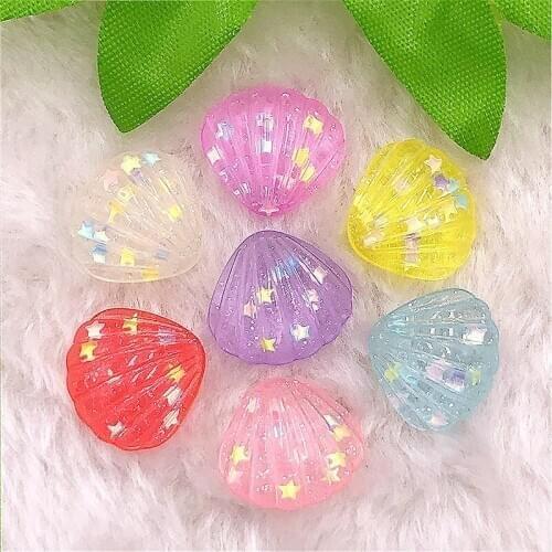 10PCS18mm*19mm AB Pearl Shell Resin Rhinestone Flatback Wedding Diy Button Crafts