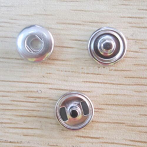 100sets (1 set= cap+socket+stud)Snap-It Diy 12mm Size Snap Button Flat Back Base Findings Part For Making Snap Button Charm