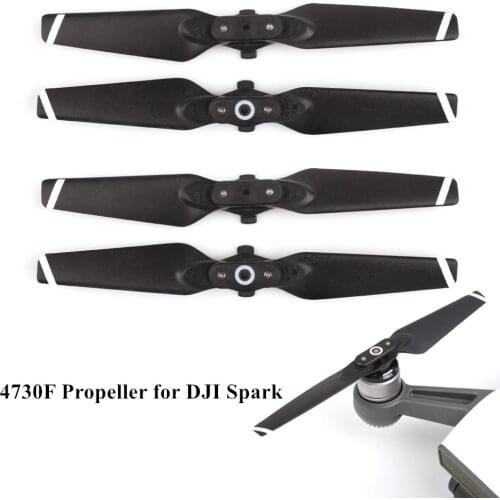2 pair Foldable Quick-release 4730F Folding Propeller White/Golden Stripe Blade CW CCW Props for DJI SPARK Drone