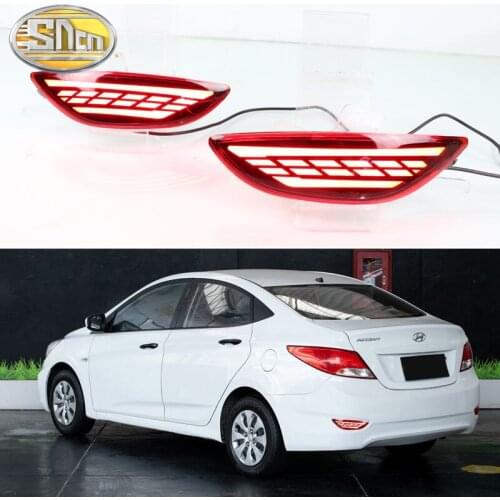 2pcs For Hyundai Accent Alis Solaris hatchback 2011 2012 2013 2014 Led Rear Bumper Reflector Warning Light Tail Fog Lamp